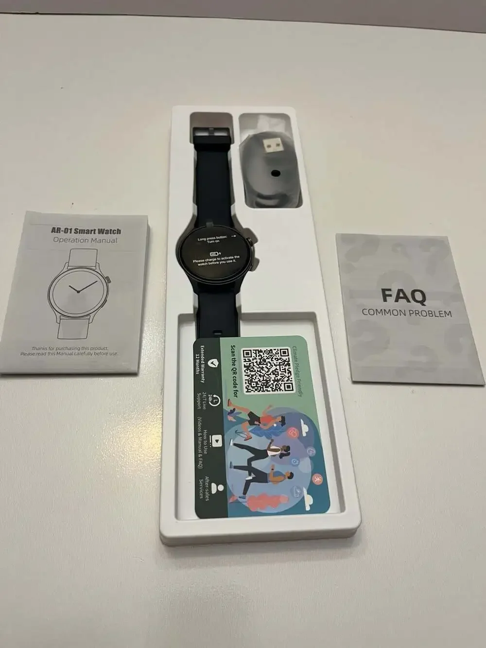 AR-01 Smart Watch 1.32” Black Bluetooth Fitness Tracker VeryFit Open Box New
